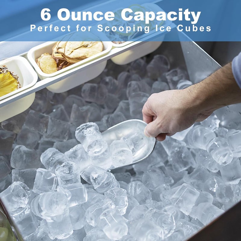 LifHap Metal Ice Scoop for Freezer,6 oz Stainless Steel Scooper for Ice Machine,Ice Bucket,Bar,Kitchen,Parties,Multipurpose Food Scoops for Ice Cubes,Popcorn,Flour,Candy,Pet Food (6 oz) - Image 2